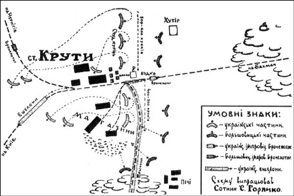 Схема бою під Крутами